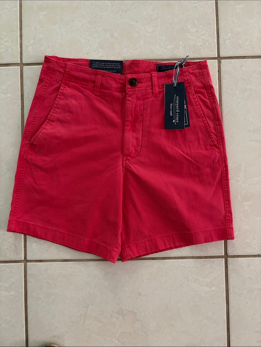 Vineyard Vines Women's Bright Red Cotton Chino Bermuda Shorts